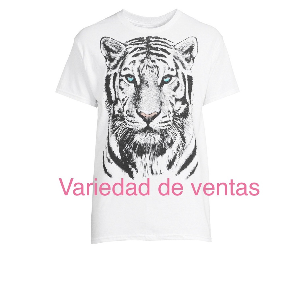 Humor Men's & Big Men's White Tiger Print Graphic T-Shirt, Sizes (M) (L) (XL)